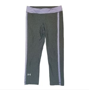 Under Armour Colorblock Ankle Crops Gray & Purple XS EUC